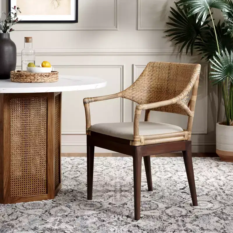 Carlo Arm Chair - SEA4002A - Brown&Honey/Beige - Safavieh