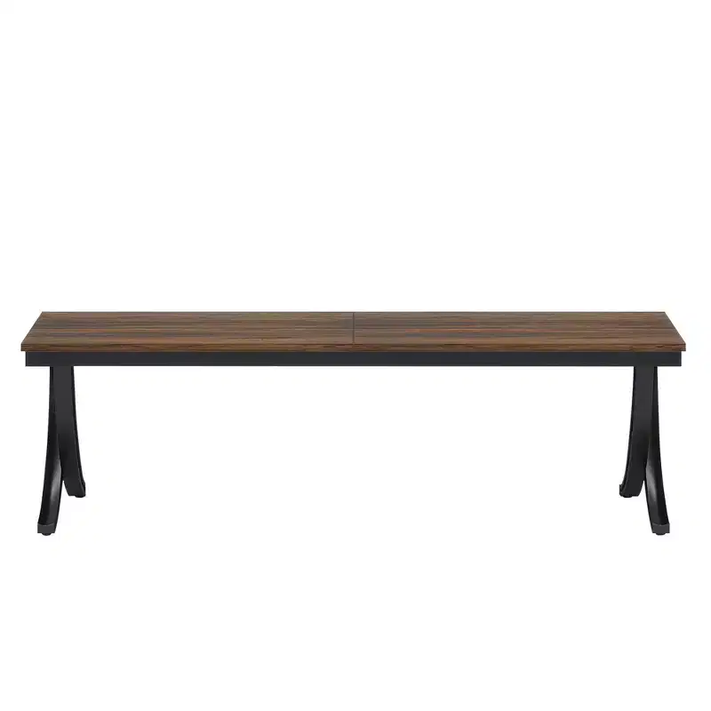 MAYEERTY 78 Rectangular Industrial Dining Table, 6-8 Seater, Heavy-Duty Metal Legs