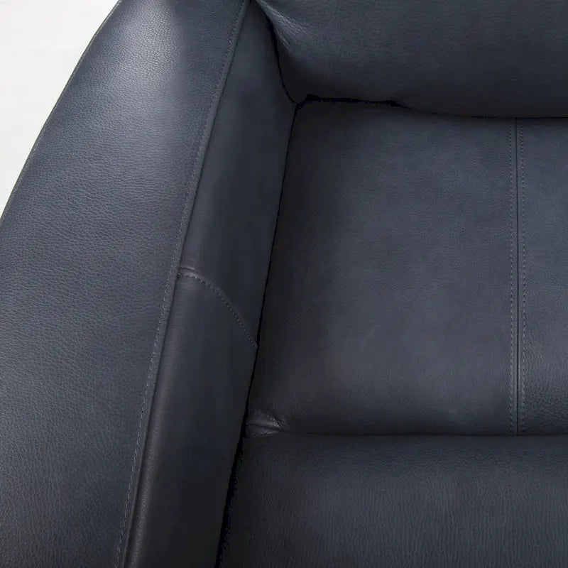 37 in. Top Grain Leather Power Glider Recliner with USB Charging and Adjustable Headrest