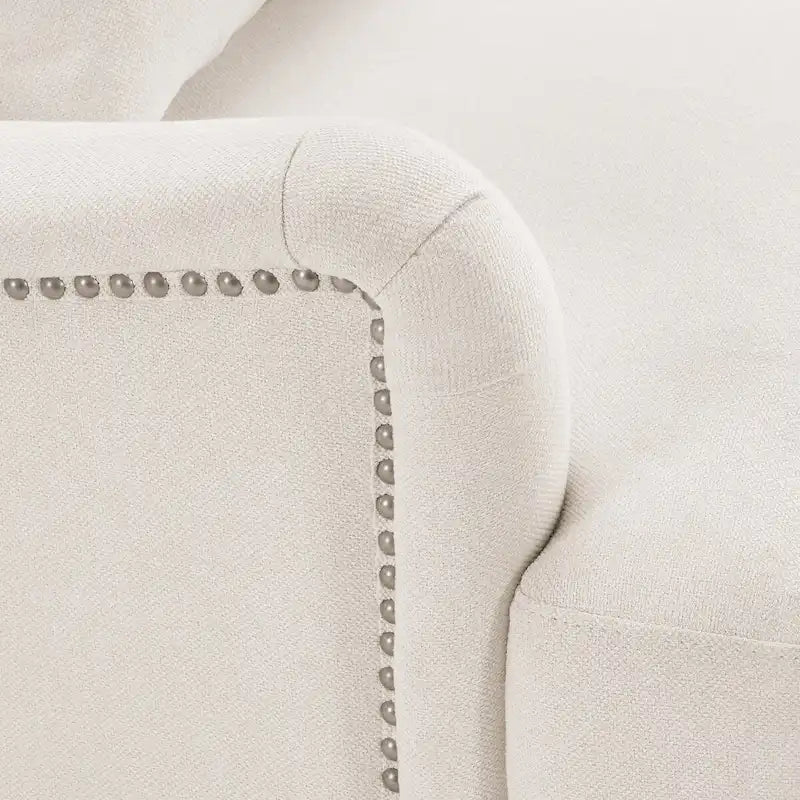 Modern Arm Accent Chair Upholstered with Solid Wood Frame and Lumbar Pillow