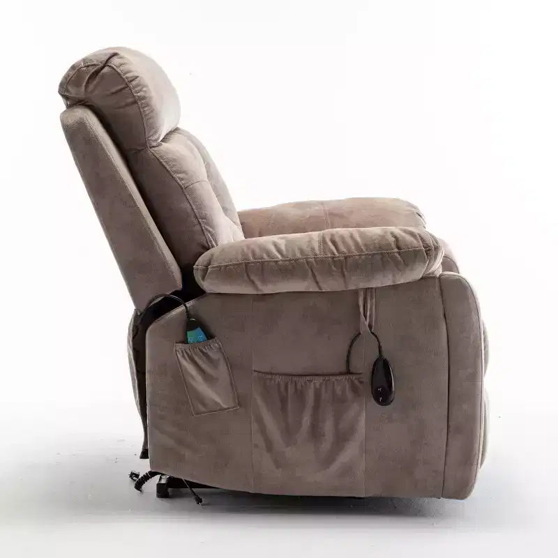 Electric Lift Massage Recliner With Heating Function And Side Pocket - ModernLuxe