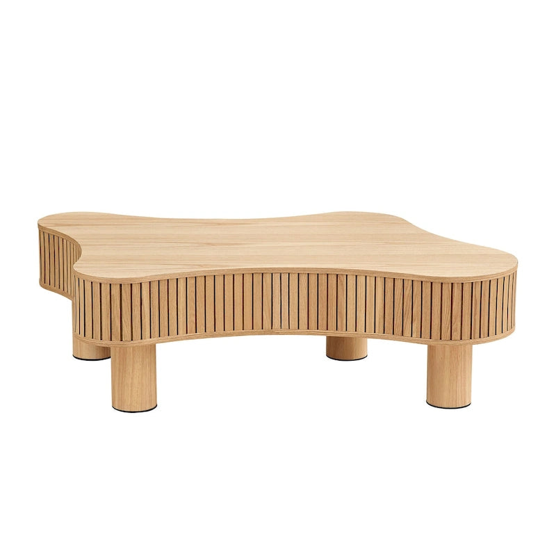 42.52 Inch Modern Wooden Drum Coffee Table