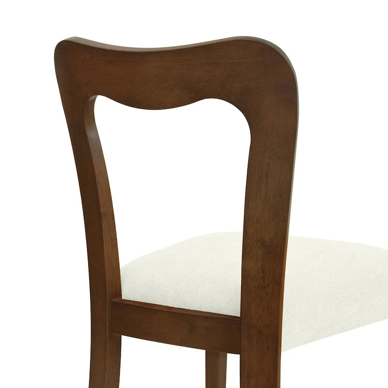 Modern Upholstered Dining Chair Set of 2 with Open-Back Design