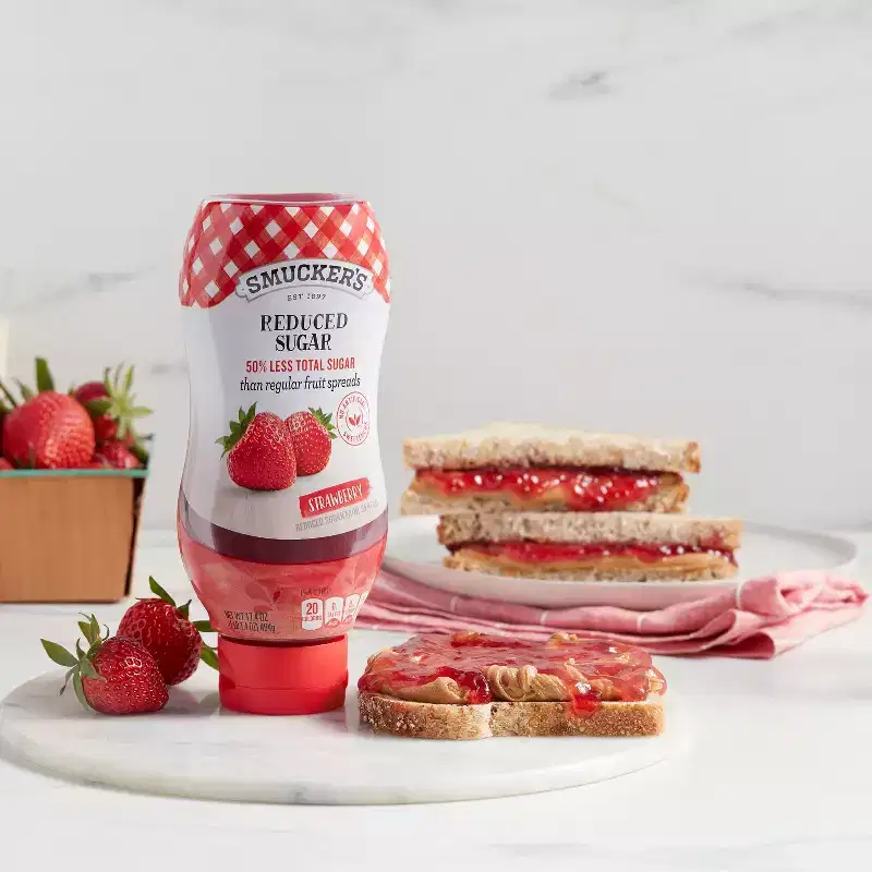 Smucker's Squeezable Reduced Sugar Strawberry Fruit Spread - 17.4oz