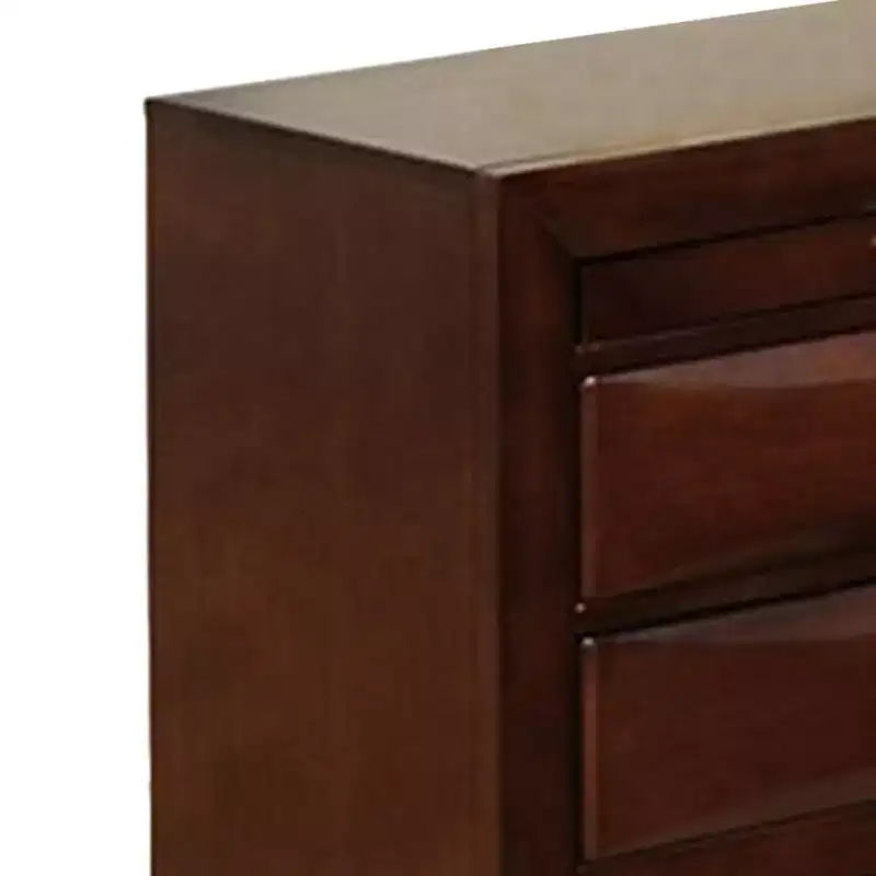 Royal Hampton Nightstand, Spacious Top, Nickel, 3 Drawers, Cherry Brown Solid Wood