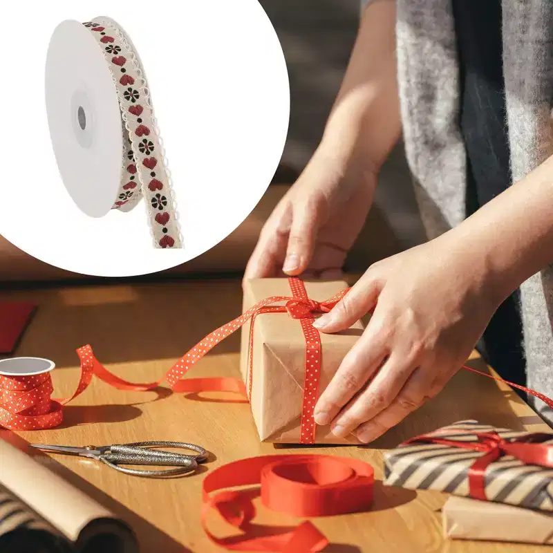 Unique Bargains 0.39x29.53' Heart Flower Gift Ribbon