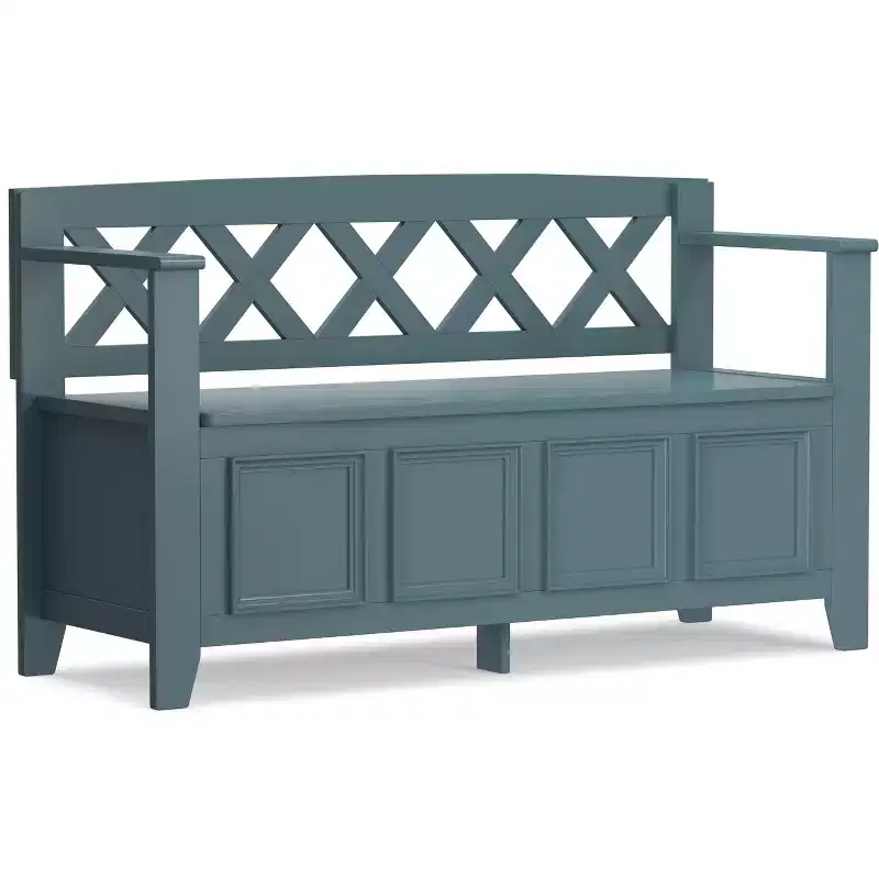 Halifax 48 inch Wide Solid Wood Transitional Entryway Bench