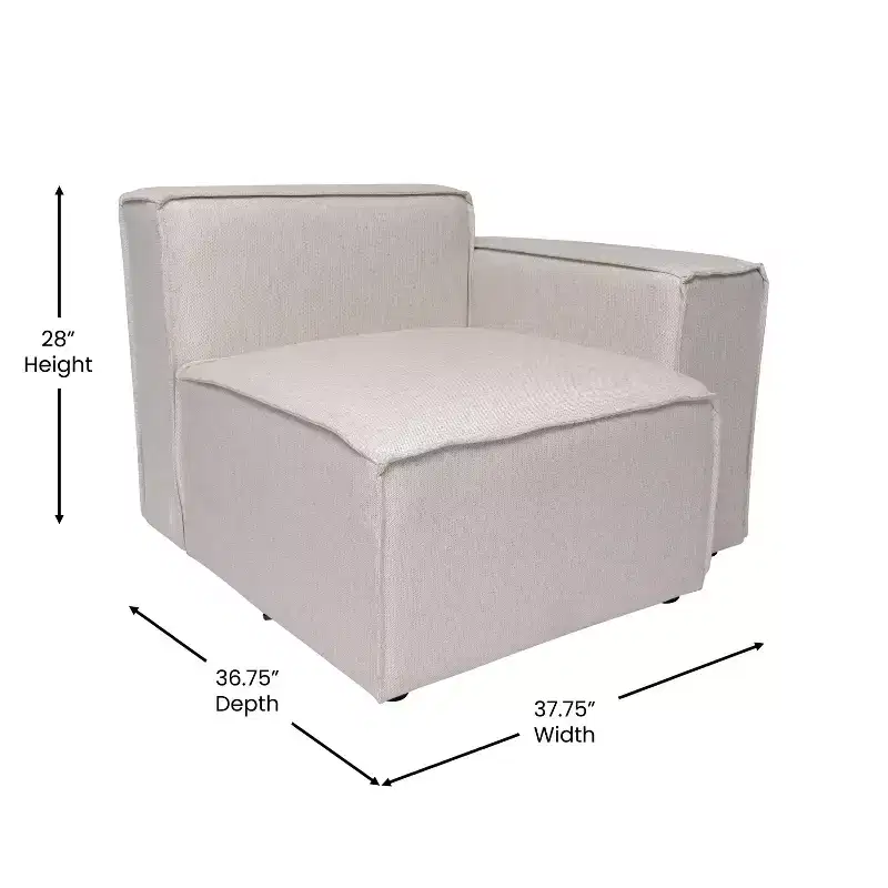 Merrick Lane Modular Right Side Chair with Arm Rest