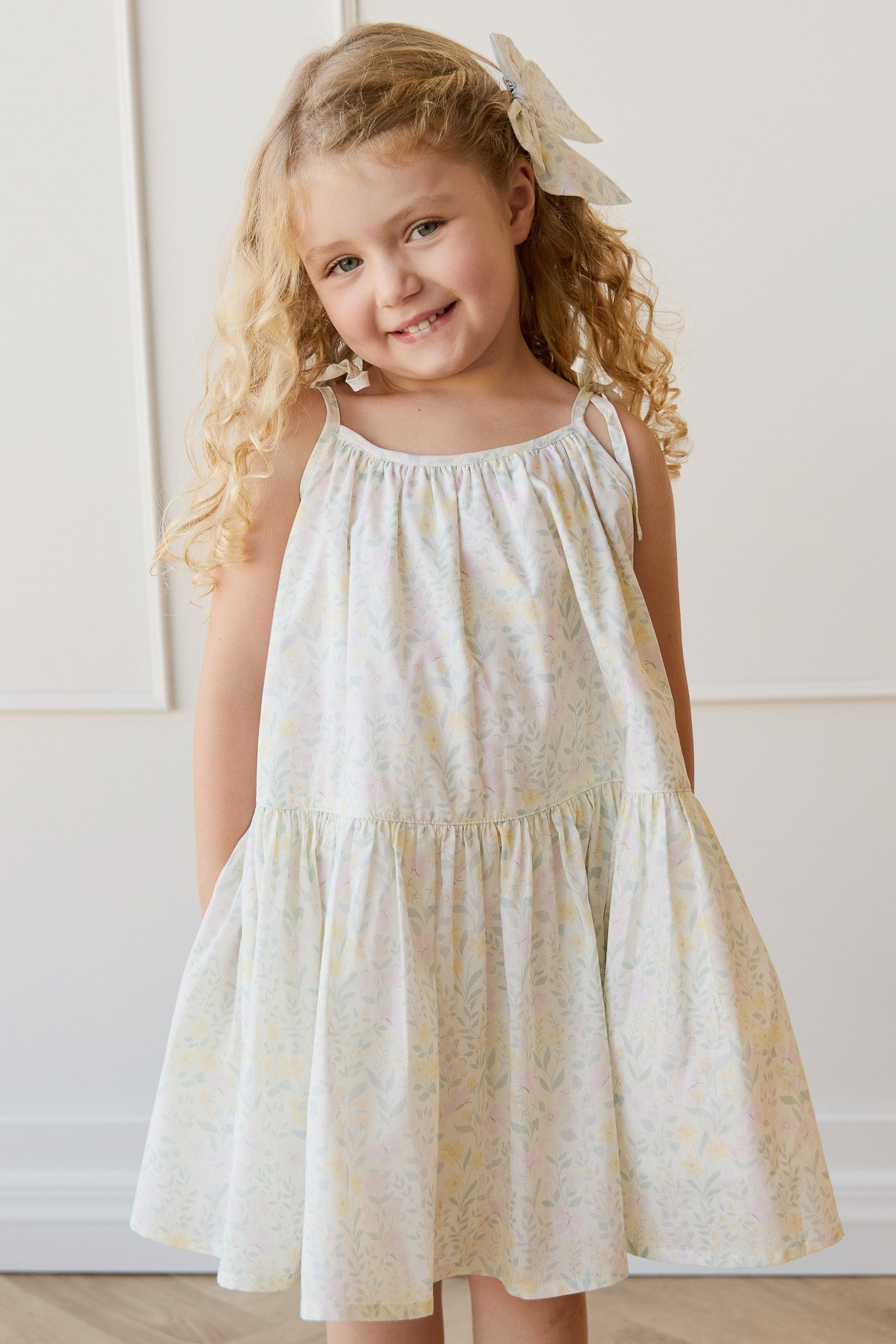 Classic Neutral Solid Organic Cotton Dress with Breathable Soft Silhouette for Girls Everyday Wear (1Y�C10Y)