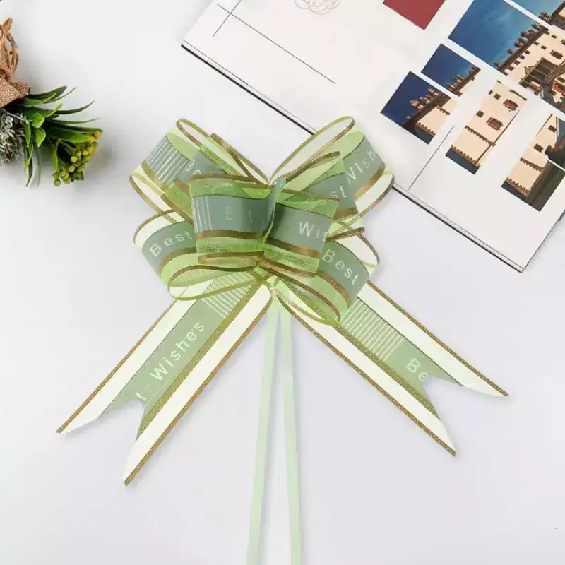 Unique Bargains Letter Voile Pull Ribbon Snow Yarn 29.92x1.89 10 Pcs