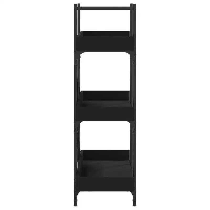 vidaXL Bookcase Brown oak Engineered wood and metal 39.4 x 13.0 x 42.7 in