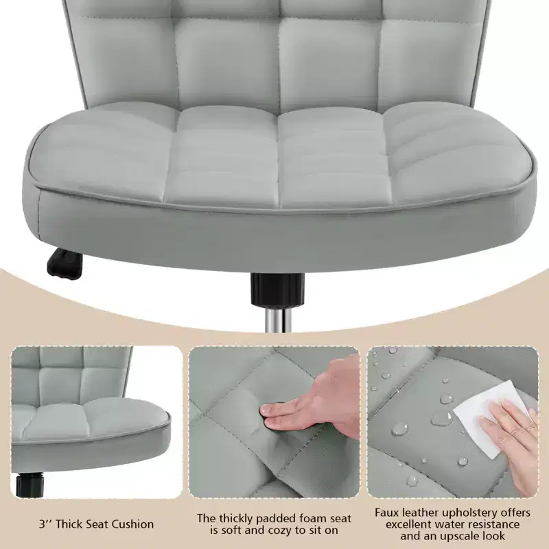 Yaheetech Modern Mid-back Office Chair Armless Desk Chair