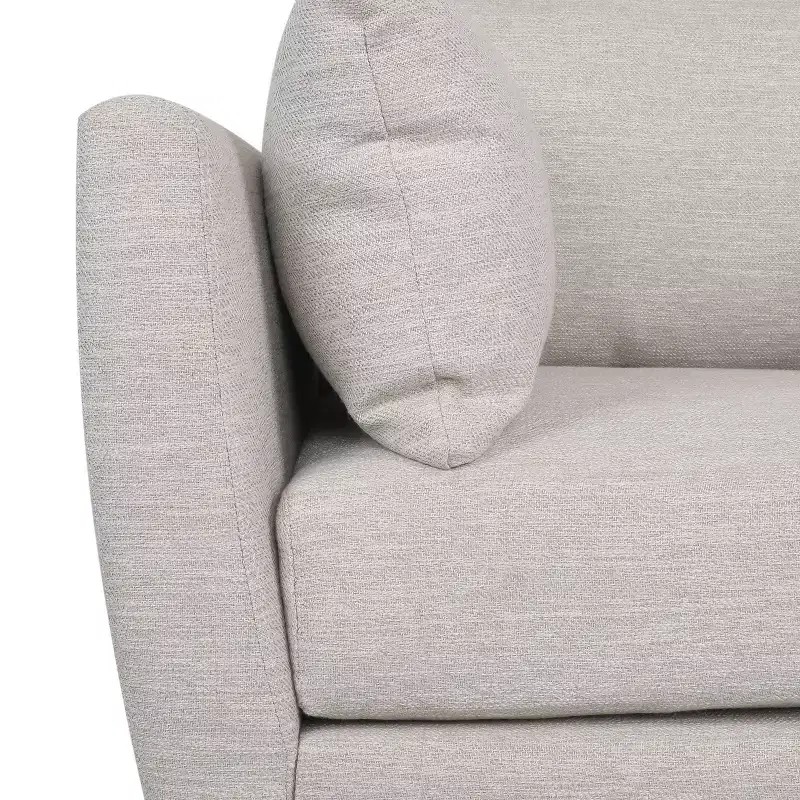 Christopher Knight Home Gould Upholstered Club Chair with Accent Pillows Beige/Walnut