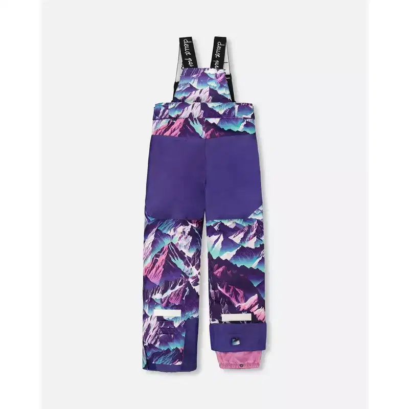 Deux par Deux Girl Two-Piece Teknik Snowsuit Purple Mountain Print