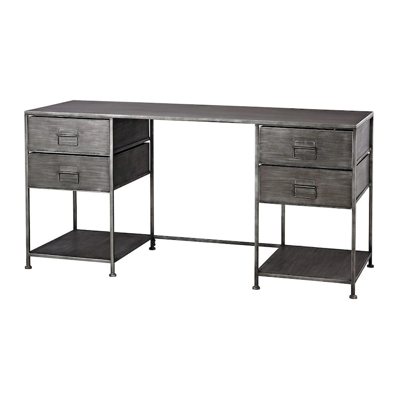 Graphite Metal 60-Inch Industrial Chic Desk