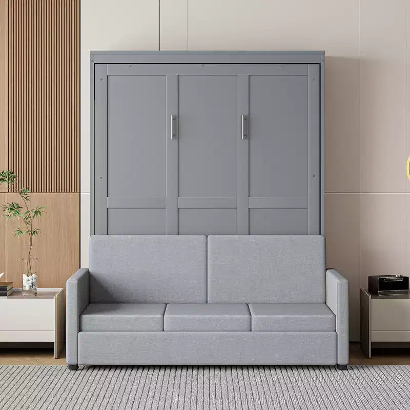 Full Size Murphy Bed with Sofa and Cushion