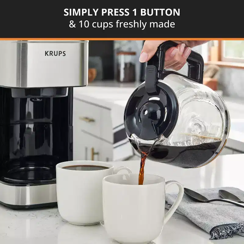 Krups Coffee Maker, Simply Brew, Stainless Steel