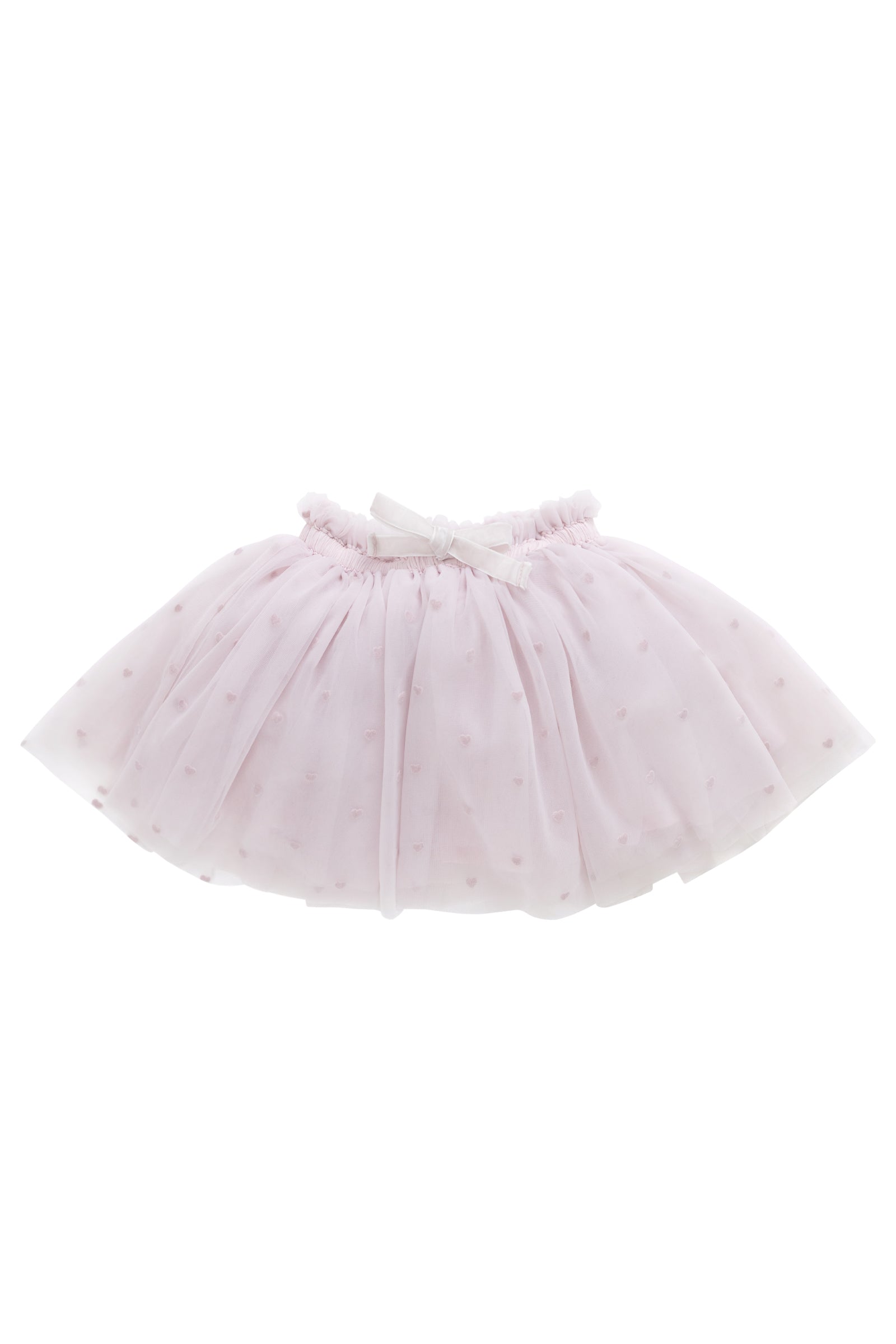 Romantic Multi-Color Heart Flocking Print Nylon Skirt with Cotton Lining for Girls Festive & Special Occasion (6M�C8Y)