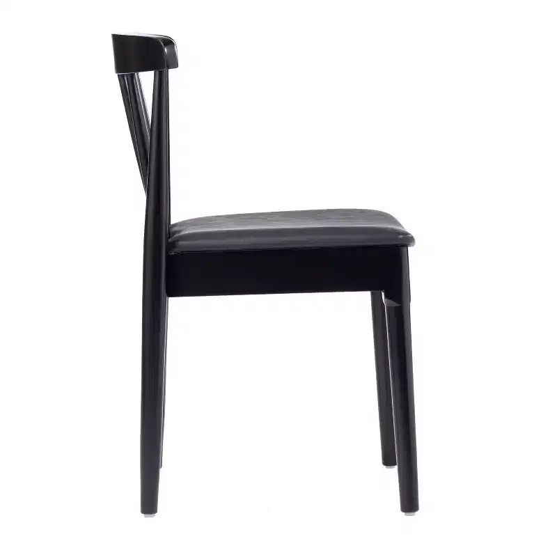 Flash Furniture Chester Commercial Grade Solid Wood Dining Chair with Slatted Backrest and Vinyl Seat