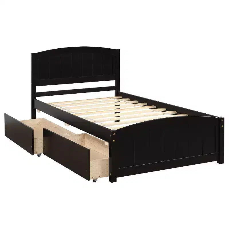Whisen Elegant Design Twin size Platform Bed with Two Drawers