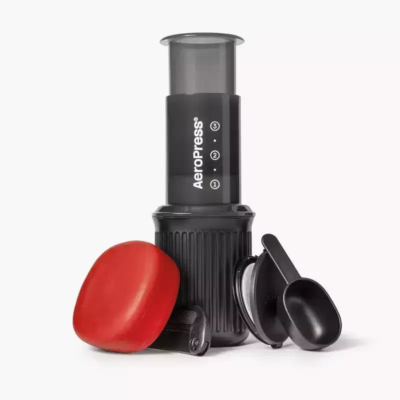AeroPress Go Travel Coffee Press: Best Manual Single Serve Coffee Maker, Fits Travel Mug, 8 oz Capacity, Black