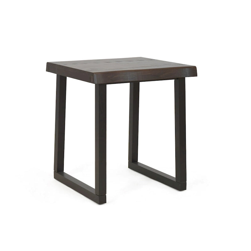 Rustic Live Edge Side Table with Sled Legs