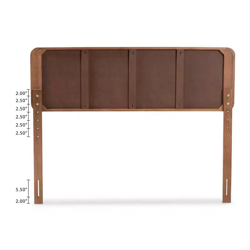 King Zenon Finished Wood Platform Bed Brown - Baxton Studio: Mid-Century Modern, No Box Spring Required