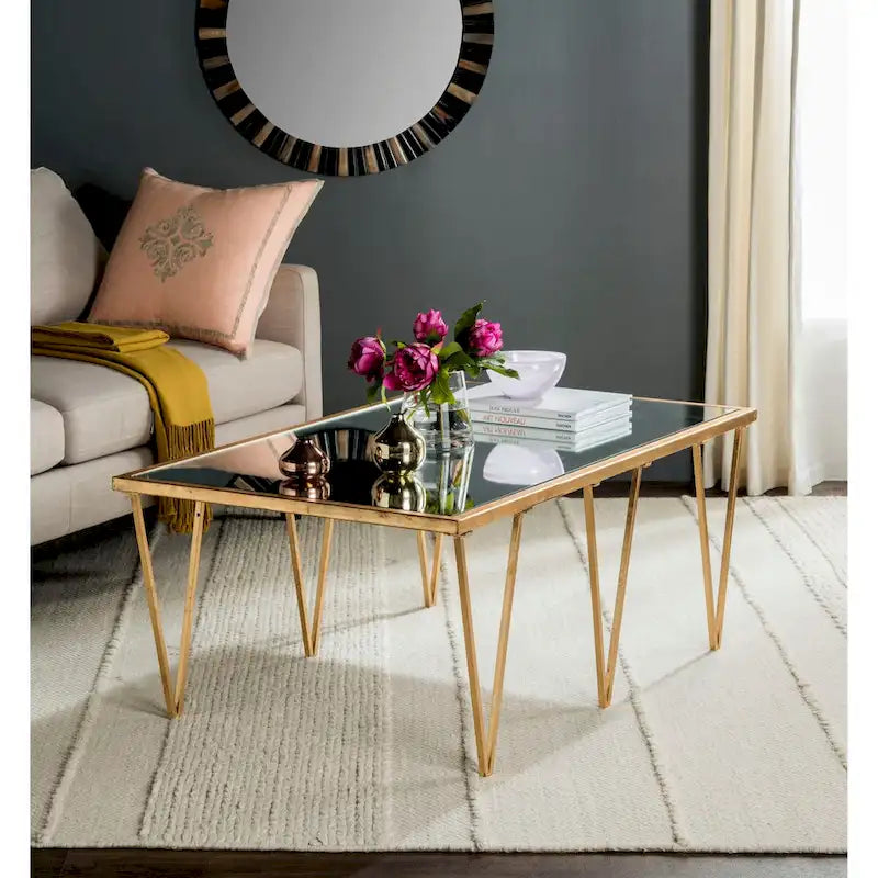 Antique Gold Leaf Coffee Table - 48Wx18Dx27H