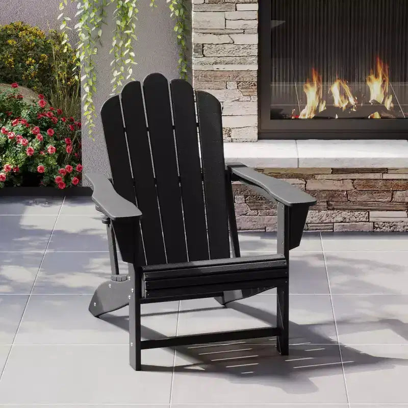 WestinTrends Highland Outdoor Patio HDPE Adirondack Chair With Cup Holder